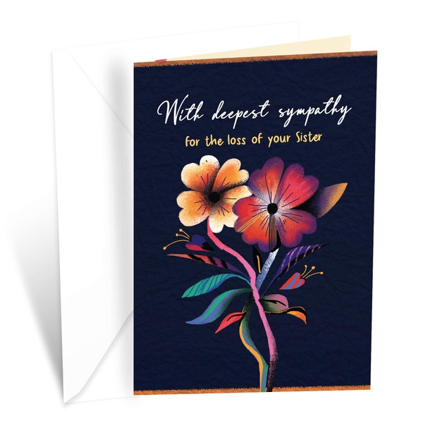 Sympathy Card Loss of Sister | Made in America | Eco-Friendly | Thick Card Stock with Premium Envelope 5in x 7.75in | Packaged in Protective Mailer | Prime Greetings