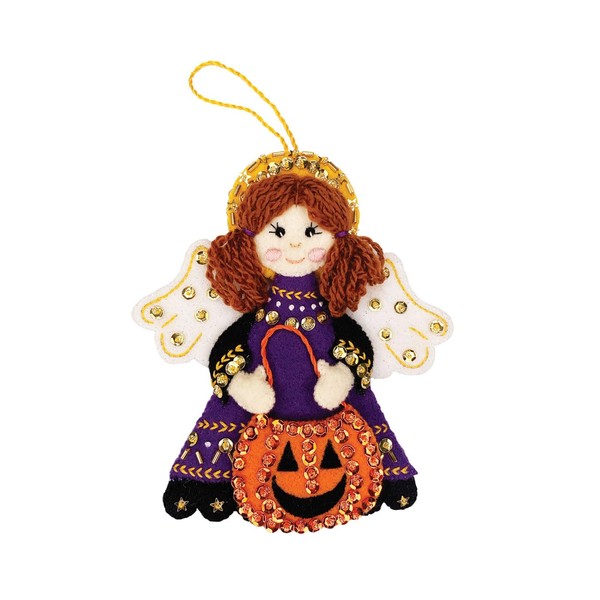 MerryStockings Felt Ornament Kit, Collectible Angels Series, DIY, Sequins, Beads,