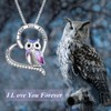 YFN Owl Necklace Sterling Silver I Love You Forever Heart