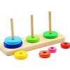 Wooden Tower of Hanoi Intellectual Toy Brain Teaser 8 Rings