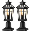 OPAXIS 2-Pack Post Lights Outdoor Hardwired, Modern Black Dusk to
