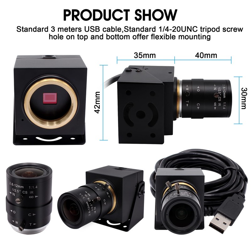 Svpro 1080P USB Camera with 2.8-12mm Optical Zoom Lens IMX323