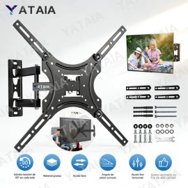 Yataia® X-400 Base Soportes De Pantalla Pared Tv 14 A 55 Pulgadas Vesa Soporta Hasta 55 Pulgadas 30kg Compatible Soporte Tv Universal Mural Para Televisión Monitor Inclinable Y Ajustable Color Negro