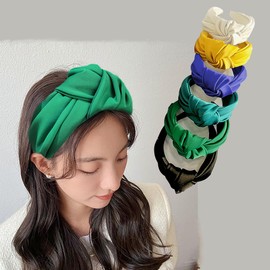 XXFBJNMD Women Satin Knot Headbands and Cross Knot Hair Bands Fashionable Nonslip Headbands for Women Outdoor Wear