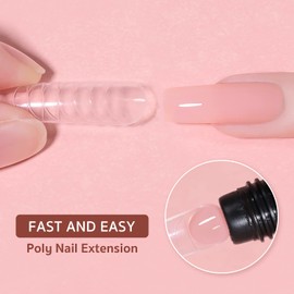 GAOY Poly Gel, 60g Nail Extension Gel, Light Pink Builder Enhancement for Beginner & Professional Nail Art Salon DIY at Home