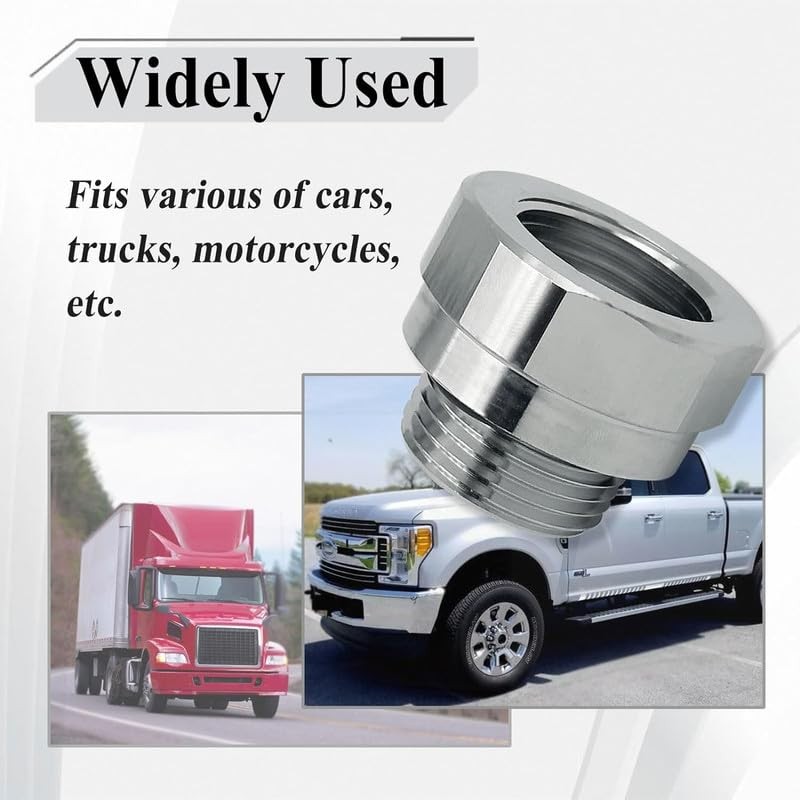 A-211 27mm-2.0 Thread Size Oil Drain Valve Adapter, Silver