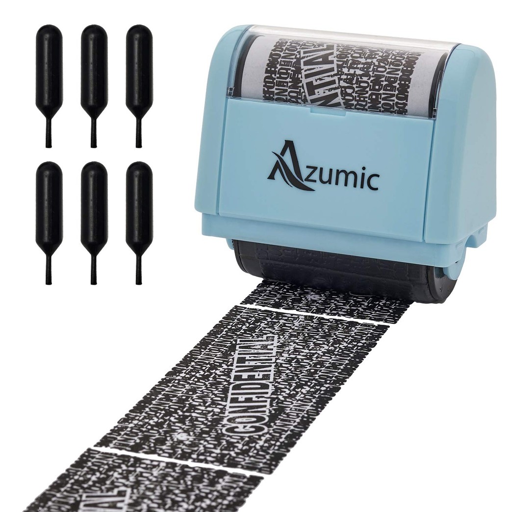Azumic Identity Theft Protection Roller Stamp 6 Pack Refills - Confidential Address Blocker Anti Theft Prevention Stamps (2 Packs)