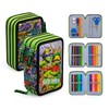 L'ERBAVOGLIO Original 3 Zip School Pencil Case Complete with 44