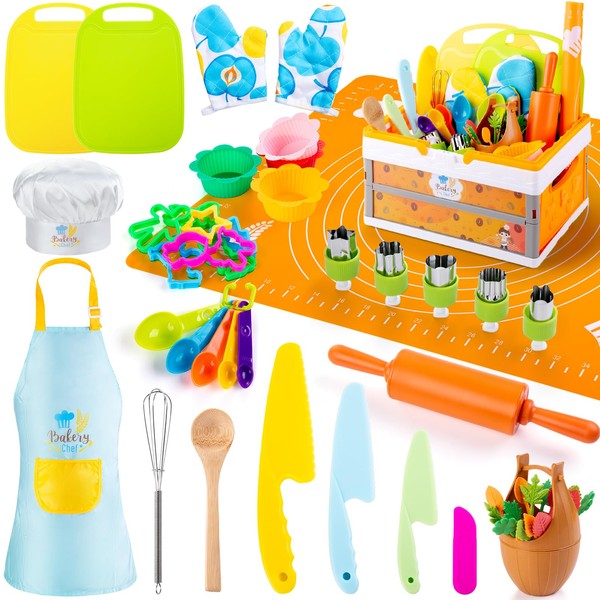 EFO SHM 52 PCS Kids Cooking Sets, Montessori Pretend Play