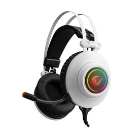 Rampage RM-K1 Pulsar 7.1 Virtual Surround Sound RGB Gaming Headset – 50mm Drivers, Flexible Microphone, Noise Isolation, Comfortable Over-Ear Design – USB Wired (White)