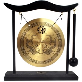 Fengshuibringluck Feng Shui I Ching Zen Gong Desktop Gong Decoration, Gold, 19X5X20cm/7.5x2x8inch (FH1303)
