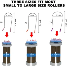 Curler Clips for Hot Rollers and Curlers (¾", 1", 1¼") - Replacement Fit for Curler Clips