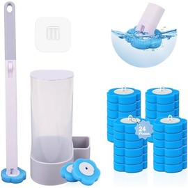 Juego de Cepillo de Inodoro Desechable 24pcs, con Limpiador y Portacepillos