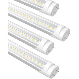 SUSLUM Fluorescent Light Bulbs Replacement 4FT, T8 LED Bulbs 4 Foot Type A+B, 24W (65W Equivalent) 3200LM, 5000K Daylight, 48 Inch Tube, F32T8 or F40T12 LED Replacement, Non-Dimmable, 4-Pack