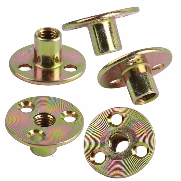 5 Pcs T Nuts, 3 Hole Galvanized Iron Fixed T