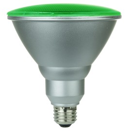Sunlite 80042-SU LED PAR38 Colored Light Bulb, 6 Watts, (50W Equivalent), E26 Medium Base, 30,000 Hour Lifespan, 1 Pack, Green