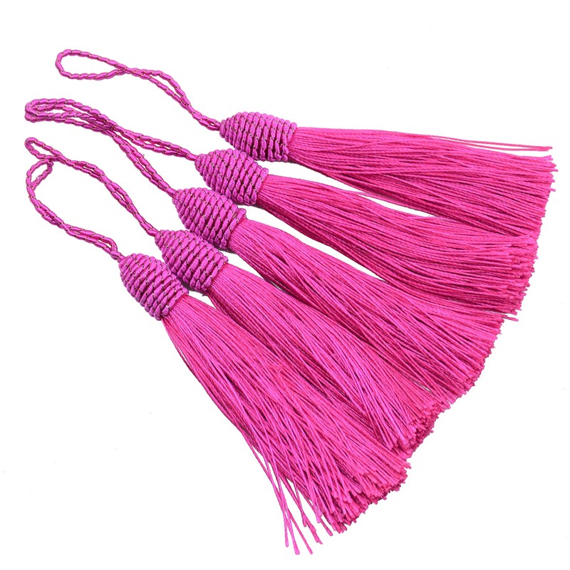 20pcs 15.5cm/6 Inch Silky Floss Bookmark Tassels with 2-Inch Cord