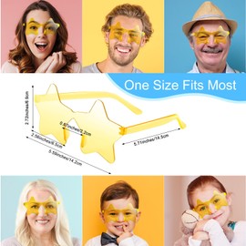 Morcheiong 10/20/30/40 Pack Star Sunglasses Colorful Rimless Sunglasses, Cool Pool Wedding Party Favor Pentagram Glasses (20, yellow)