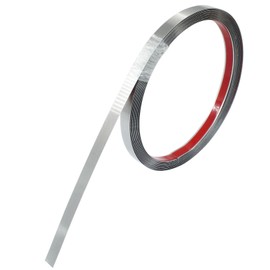 Hordion Metal Molding Trim Peel and Stick, 16.4 ft x 0.4 in Stainless Steel Wall Trim Self-Adhesive for Fireplace Mirror Frame Furniture and Home Decoration, Silver