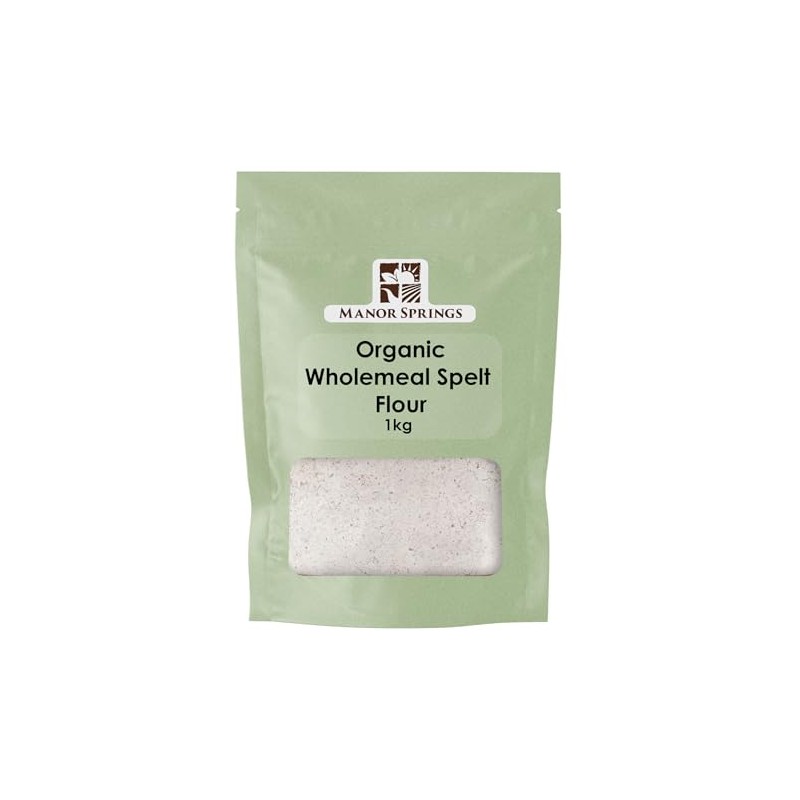 Organic Wholemeal Spelt Flour 1kg by Manor Springs Organic