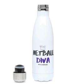 NetballGirlCode Hydro Water Bottle - Netball Gift for Women Girls Netball Players & Coaches (Netball Diva)