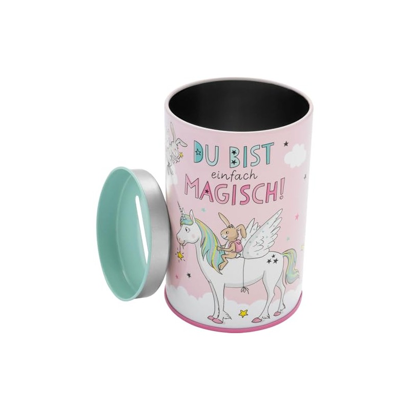GRUSS & CO Money Box Unicorn Motif, Metal Tin with