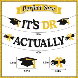 It's DR Actually Banner Congrats Doctorate Degree Decorations Congratulations PhD MD JD Grad Backdrop Doctoral Ceremony Garland Doctor of Philosophy Commencement Decor