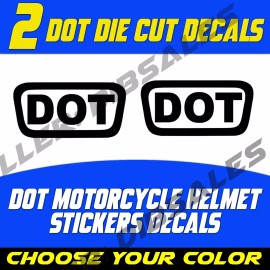 Unbranded/Generic (2x) DOT Motorcycle Helmet Stickers decals fits 2-pack Suzuki , Yamaha - Black
