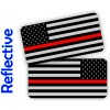 Unbranded/Generic REFLECTIVE Firefighter Thin Red Line American Flags Hard Hat Stickers Decals R&L