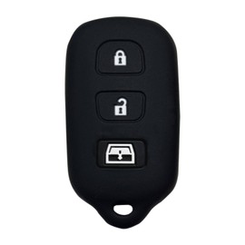 Key Fob Cover for Toyota 4Runner 4 Buttons Silicone Key Fob Remote Case Fit for Toyota 4Runner Camry Corolla FJ Cruiser Matrix Sequoia Sienna 2003-2009丨HYQ12BBX HYQ12BAN HYQ1512Y丨 (Black)