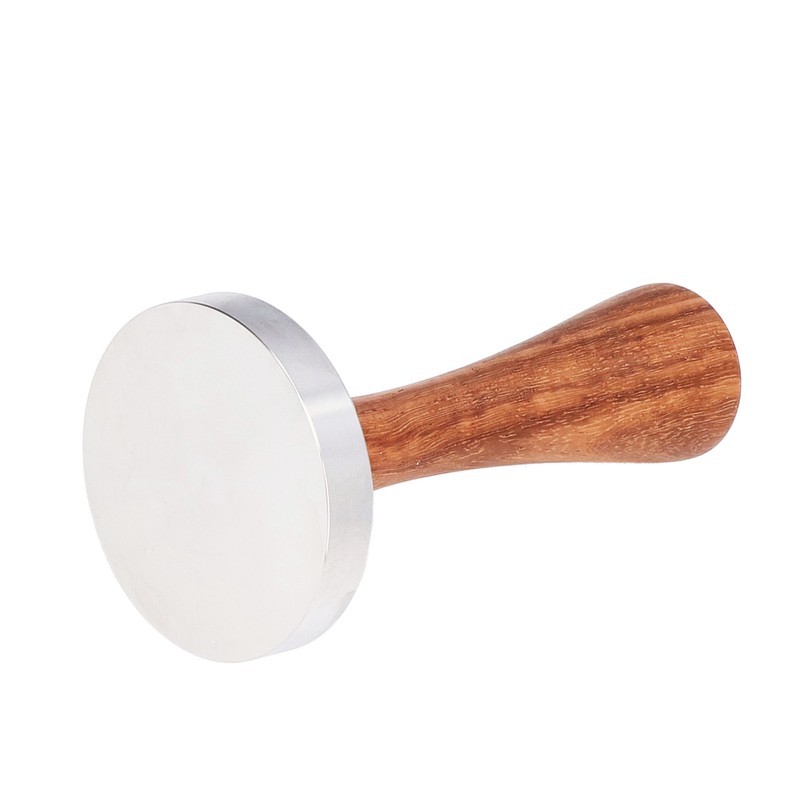 Coffee Tamper Stainless Steel Base Wooden Handle Heavy Duty Coffee