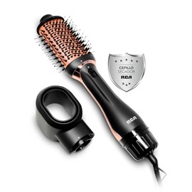 RCA Cepillo Secador 2 en 1 RC-P52, Cabezales Intercambiables y Cuerpo Desmontable, Secado Rápido y Moldeado con Volumen, Para Cabello Lacio u Ondas, 4 Niveles de Temperatura, Cable Giratorio, 1200 W.