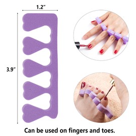 Toe Separators Set - 52 Pieces Premium Pedicure Tool, Spa Party Salon Polishing Separator (Purple)