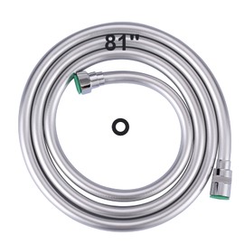 Aleasha Shower Hose, 81 Inches Extra Long Shower Head Hose Extension for Bathing Toilet Cleaning Dogs Bathroom Bathing Chrome Handheld Shower Hose