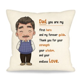 ACAROMAY Gifts for Dad Daddy Father's Day Presents from Daughter Cushion Covers Throw Pillow Cover Birthday Gifts for Father from Son Home Decorative Pillow Cases 45x45 cm (DAD)