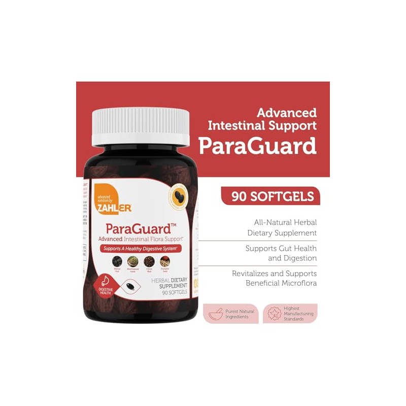 Herbal Digestive Support Softgels with Black Walnut, Wormwood & Garlic