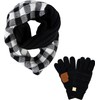 Funky Junque Kids Texting Gloves & Scarf Bundle: Buffalo Check
