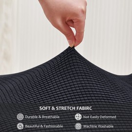 NICEEC Universal Dark Grey Arm Chair Covers for Dining Chairs Stretchy Chair Covers Armchair Easy Fit Chair Cover Set of 2 with Zipper Soft Washable Chair Protector for Kitchen Wedding Living Room