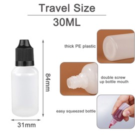Apstaqeoo 10Pcs, 30Ml Plastic Dropper Bottles, Empty Squeezable Liquid Dropper Bottle Eye Droppers Sample Dispenser White Paint Dropper Bottles with Cap, Funnel, Label, Dropper for Essential Oil