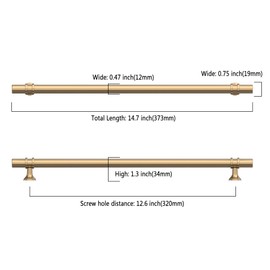 Asidrama 10 Pack 12.6 Inch(320mm) Champagne Bronze Kitchen Cabinet Handles, Cabinet Pulls Kitchen Cabinet Hardware Cupboard Handles Drawer Pulls