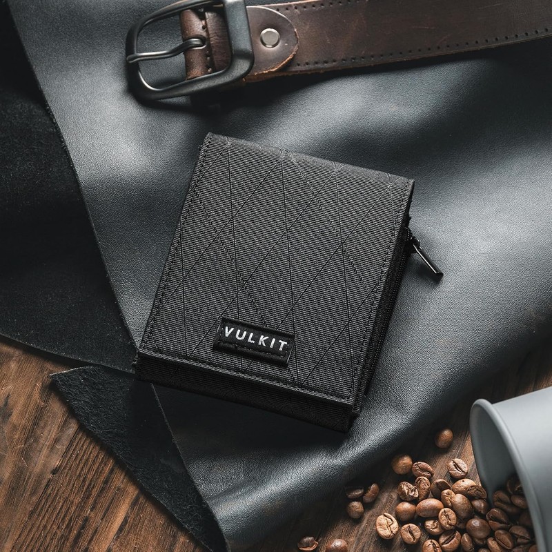 VULKIT Carteras de nailon con bloqueo RFID para hombre, billetera