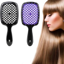 2Pcs Unbrush Detangling Brush, Lixera Detangling Hair Brush, Wet and Dry Detangle Brush for Curly Hair Easily Removes Tangles Brush Anti-static Hair Comb Massage Vented Brush (Purple&Black)