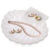 Seashell Jewelry Dish Trinket Tray for Women, White Ceramic Trinket