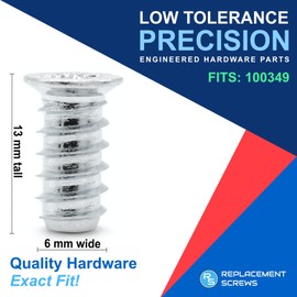 ReplacementScrews Drawer Rail Euro Screws Compatible with IKEA Part 100349 (Pack of 4)