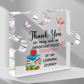 Teacher Gifts for Women 3.9 Inch Teacher Plaque Acrylic Teacher Plaques Teacher's Day Gift for Teacher Teacher Appreciation Gifts Best Teacher Gifts