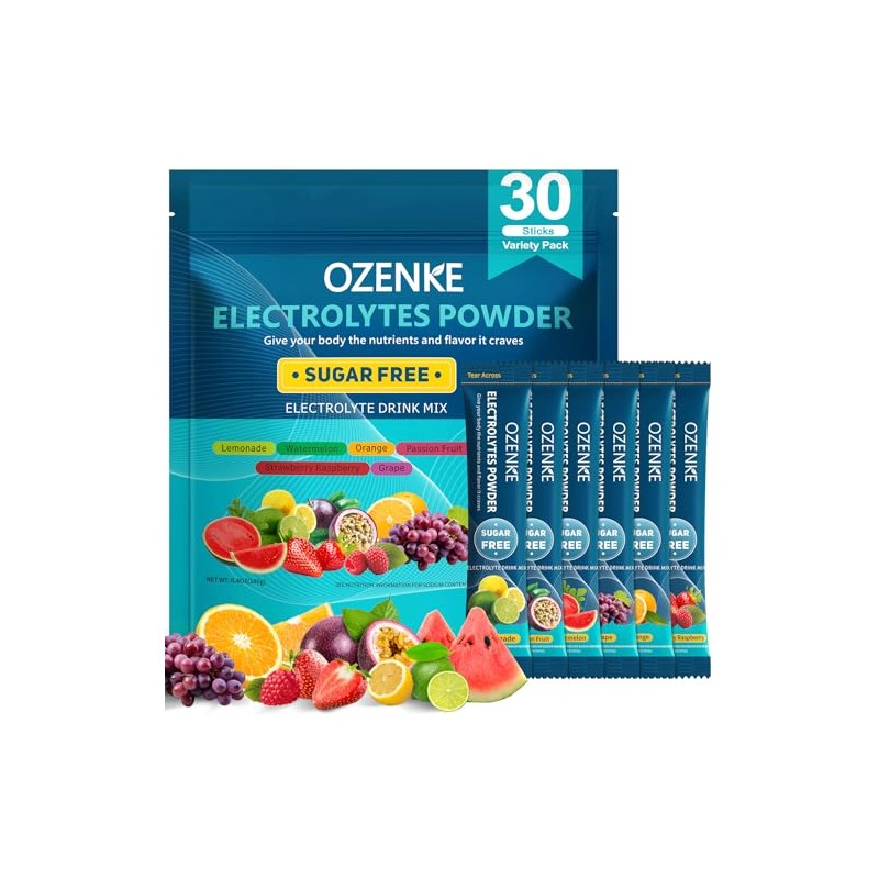 OZENKE Electrolyte Powder Packets - Sugar-Free Hydration Mix