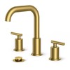 FORIOUS Brushed Gold Bathroom Faucets 3 Hole, 8 Inch Widespread Gold Bathroom Faucet, Bathroom Sink Faucet with Metal Pop-up Drain and cUPC Supply Lines, Faucet for Bathroom Sink with 360°Swivel Spout