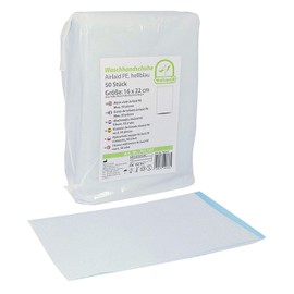 Medi-Inn+ Airlaid Disposable Wash Mitts with PE Inner Coating 15 x 22 cm Light Blue (Pack of 50)