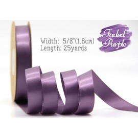 LASOIE Satin Ribbon for Flower Bouquet Gift Wrapping for Crafts Bows for Girls Hair Presents Bookmarks Birthday Party Decorations Wedding Invitations Decorative for Craft Faded Purple 16mm 5/8 Inches