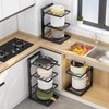 4-Tier Under Sink Storage Rack, Adjustable Pan and Pot Lid